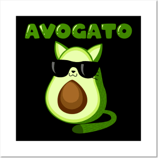 Avogato Funny Avocado Cat Lover Posters and Art